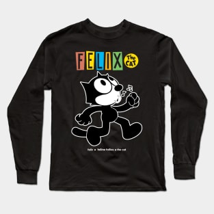 Felix The Cat Retro Faded Design Long Sleeve T-Shirt